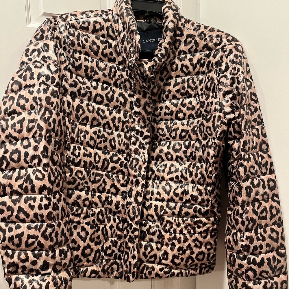 Lands' End Women's Leopard Print Jacket